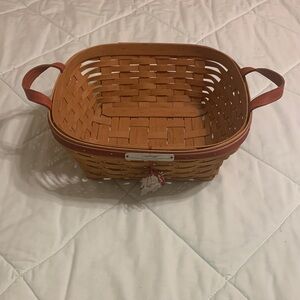 Longaberger Tan and Red Woven Basket